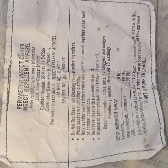 Military Combat Coat Flame Resist Insect Guard ACU Ripstop Small/Long - Picture 5 of 6